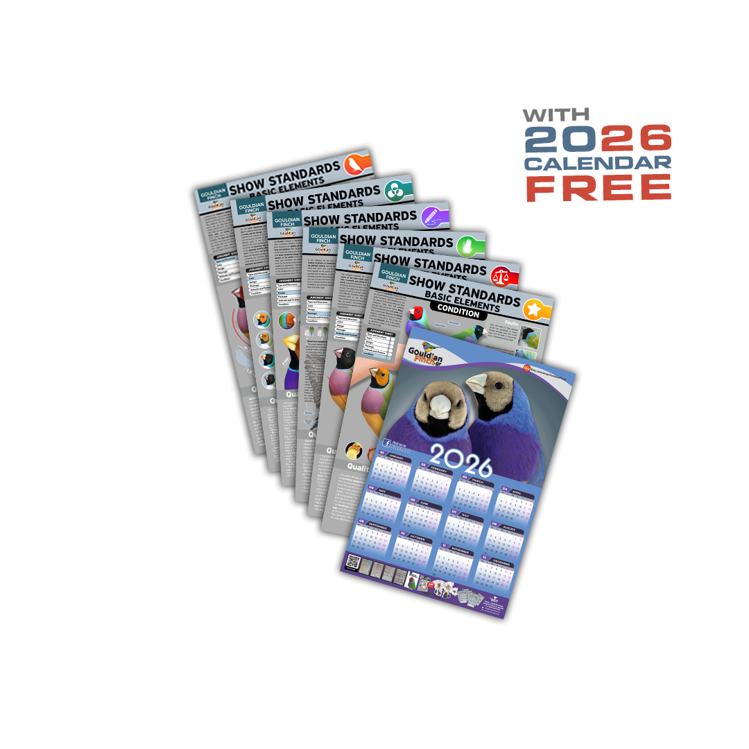 Gouldian Finch SHOW STANDARDS - basic elements Set of 6 Posters 2026