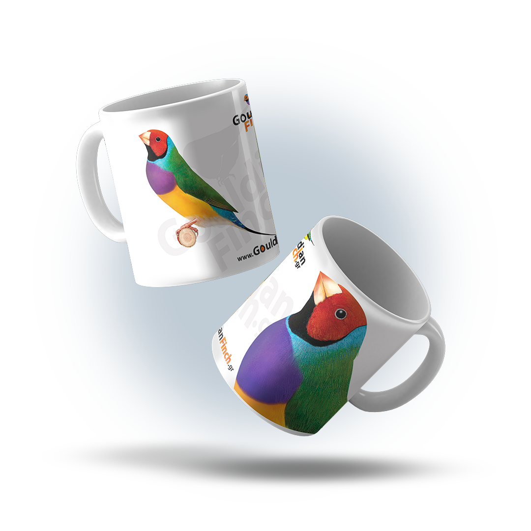 Gouldian finch Illustrated Show Standards, Porcelain White Mug