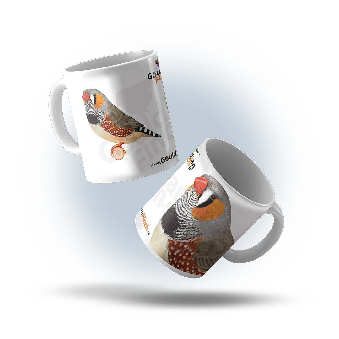 Zebra finch Illustrated Show Standards, Porcelain White Mug