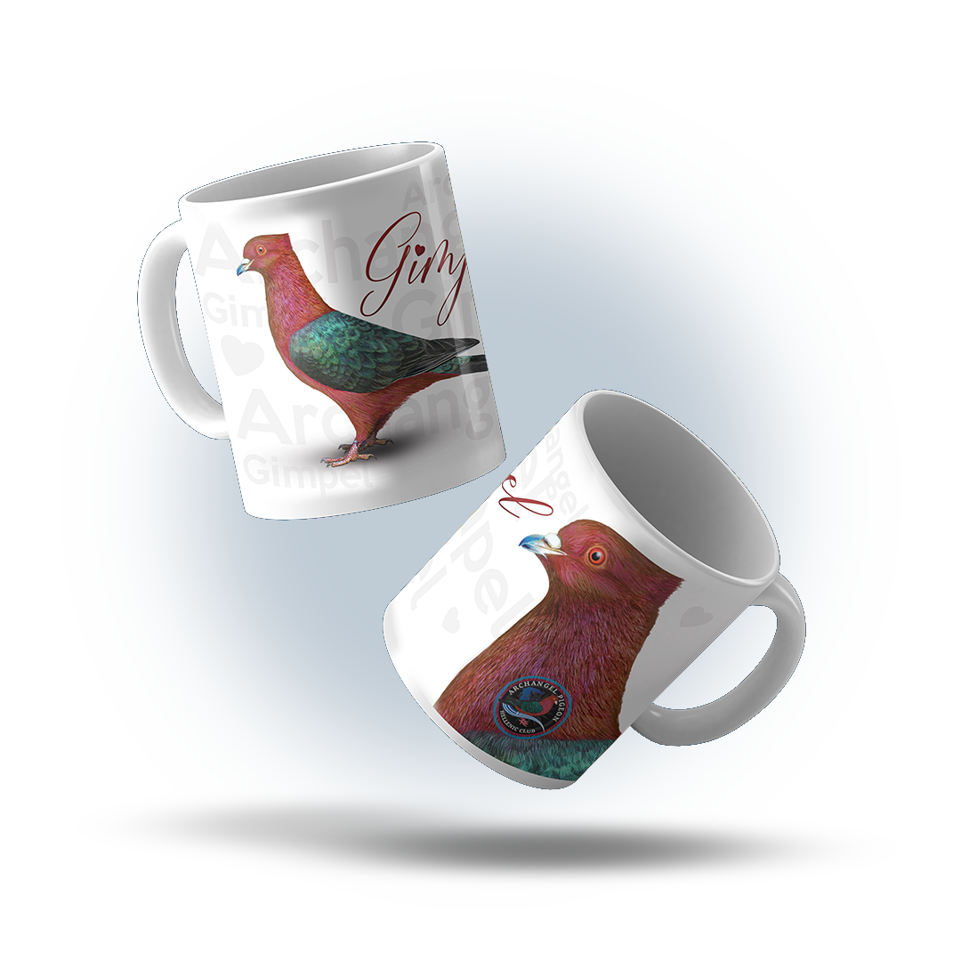 Gimpel Archangel Pigeon Illustrated Show Standards, Porcelain White Mug
