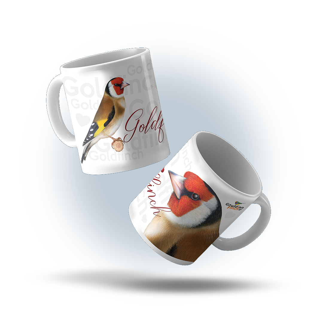 Major European Goldfinch Illustrated Show Standards, Porcelain White Mug