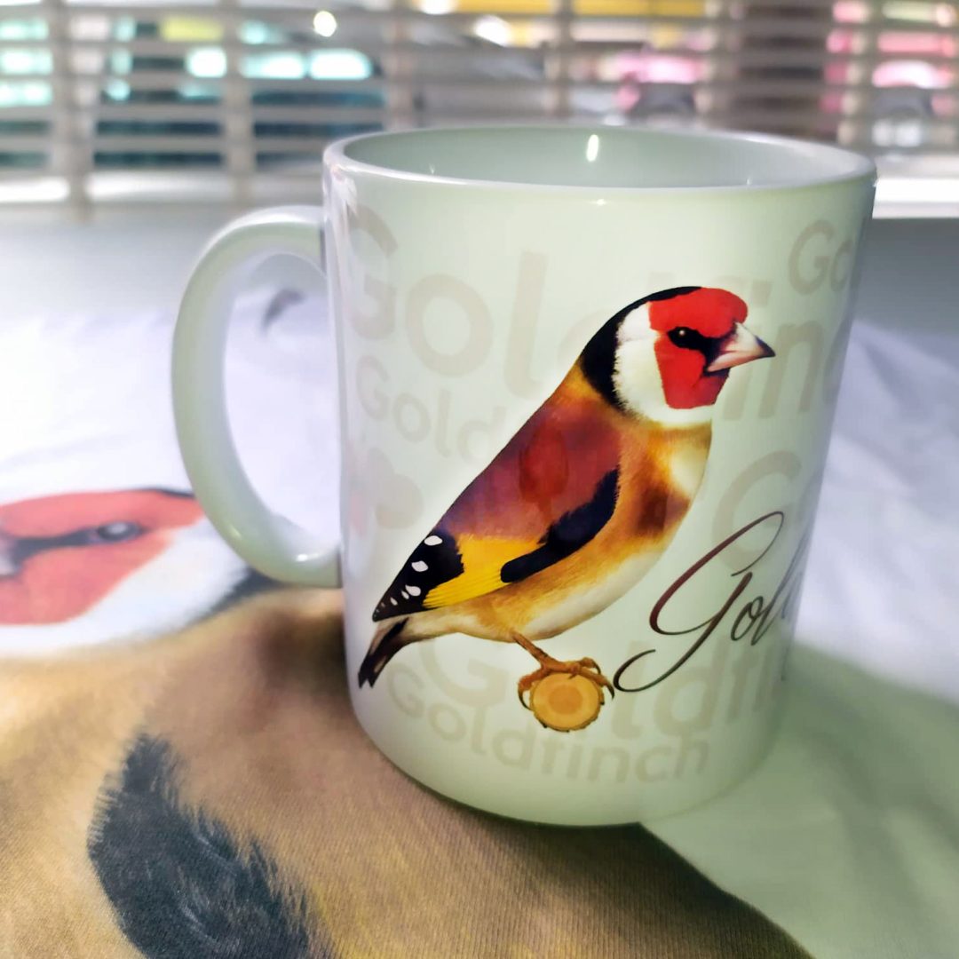 Major European Goldfinch Illustrated Show Standards, Porcelain White Mug - Image 2