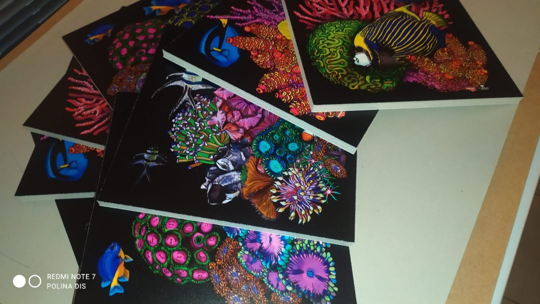 Coral Reef tank Marine aquarium digital paintings printed on thick foamboard - Image 5