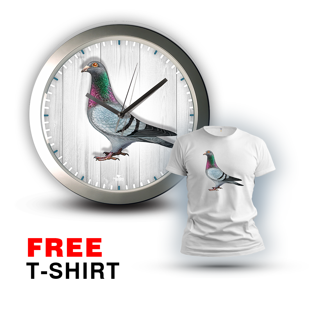 Racing Pigeon silver Wall Clock 2026
